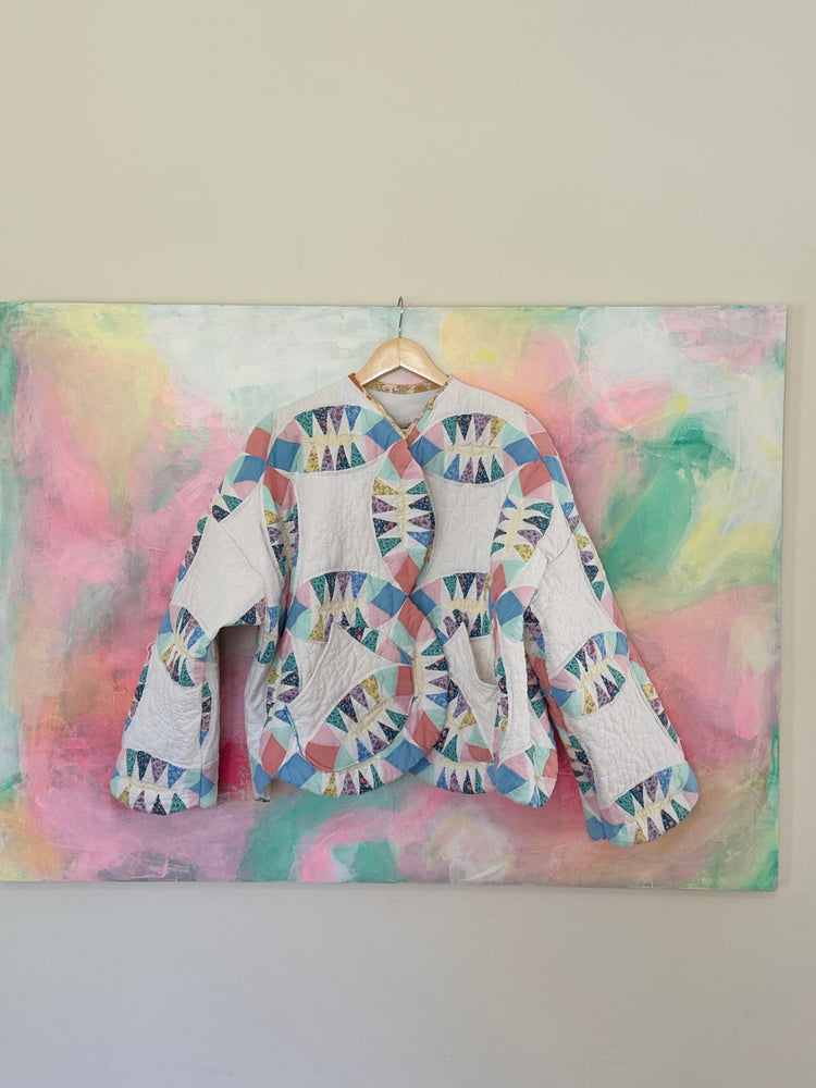 Verona rainbow wedding ringquilt  cozy jacket 1