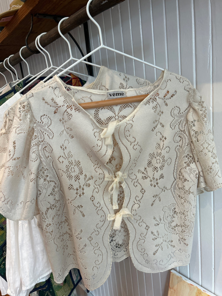 Vintage repurposed cloth ties top Verona