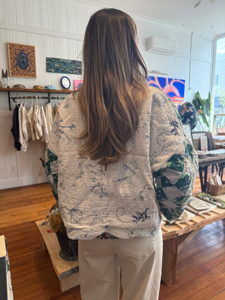 Verona green patchwork cozy jacket