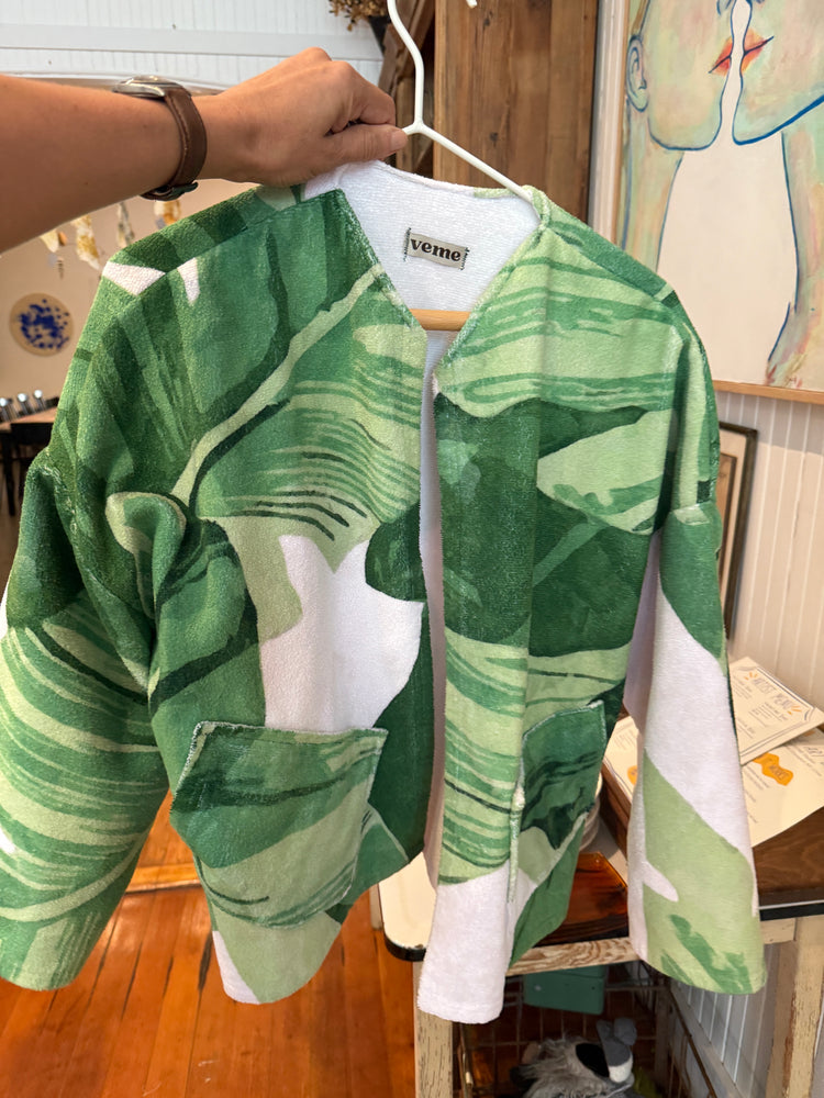 Verona upcycled green towel jacket
