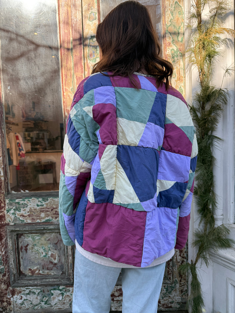 Verona multicolor shapes cozy quilt jacket