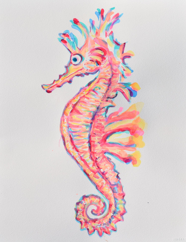 Pink Seahorse archival print