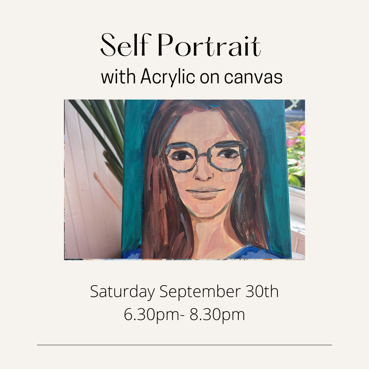 Self Portrait Painting with Acrylic
