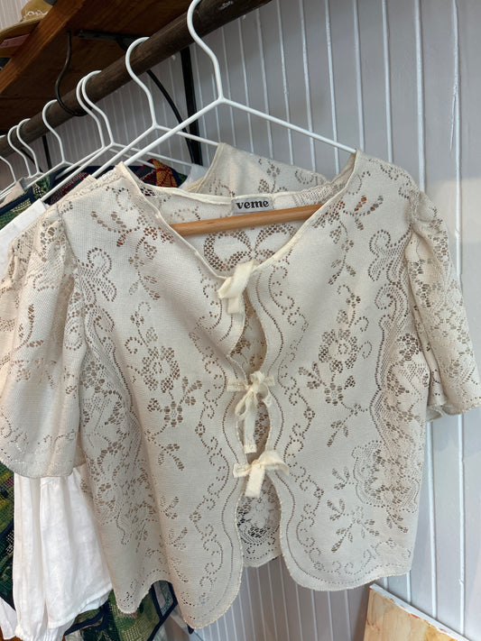 Vintage repurposed cloth ties top Verona