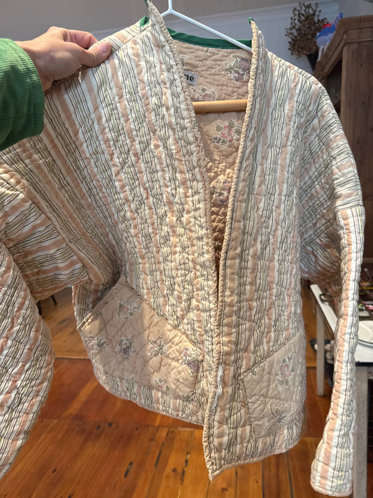 Verona upcicled striped cream jacket